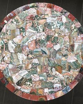Crazy Quilt Tabletop from Madagascar Minerals, c.2004-5, 24in wide